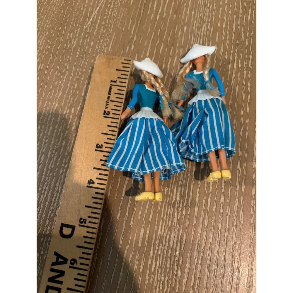 Lot of 2 McDonald's 1995 Dutch Barbie Doll Braided Hair Clogs Happy Meal Toys